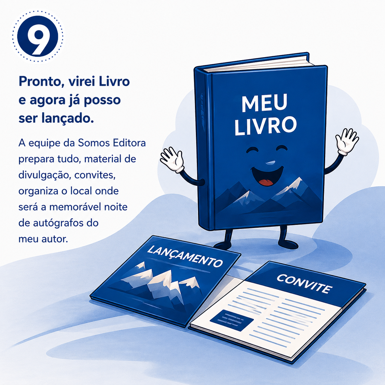 Ilustração da etapa 09 da jornada para publicar um livro