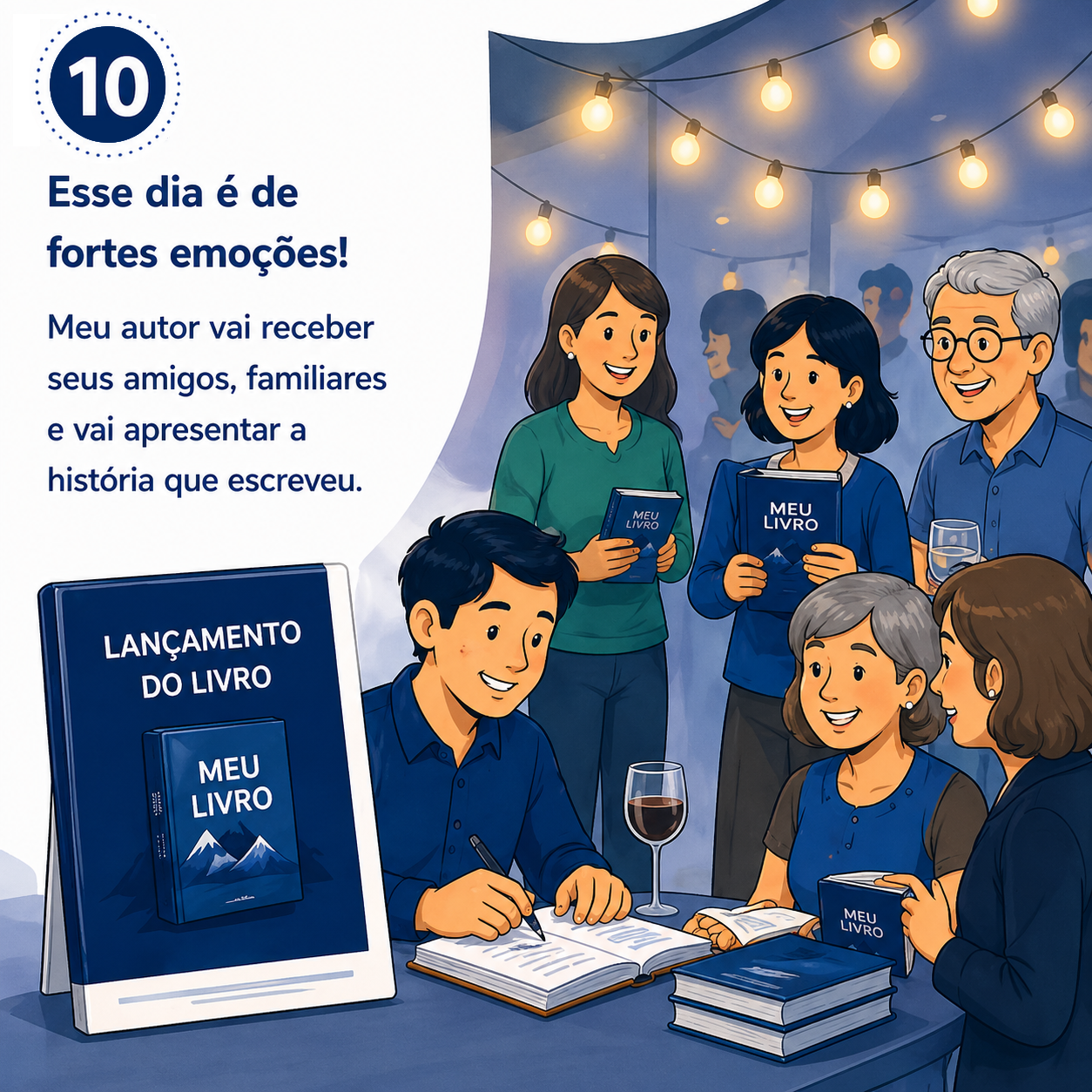 Ilustração da etapa 10 da jornada para publicar um livro
