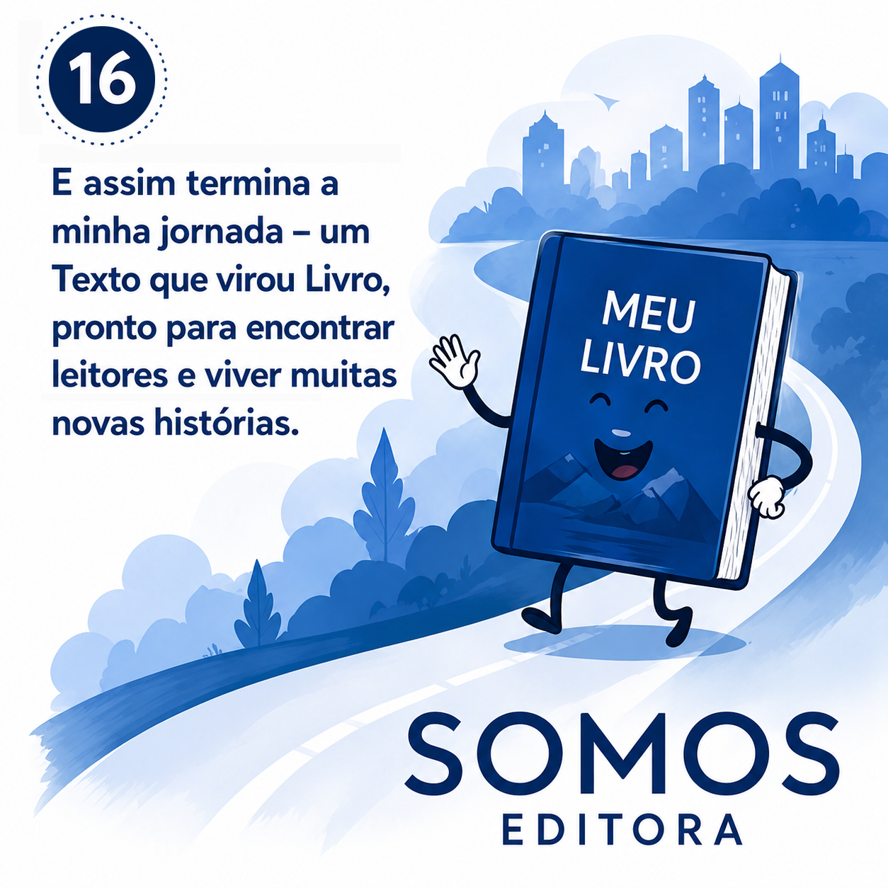 Ilustração da etapa 16 da jornada para publicar um livro